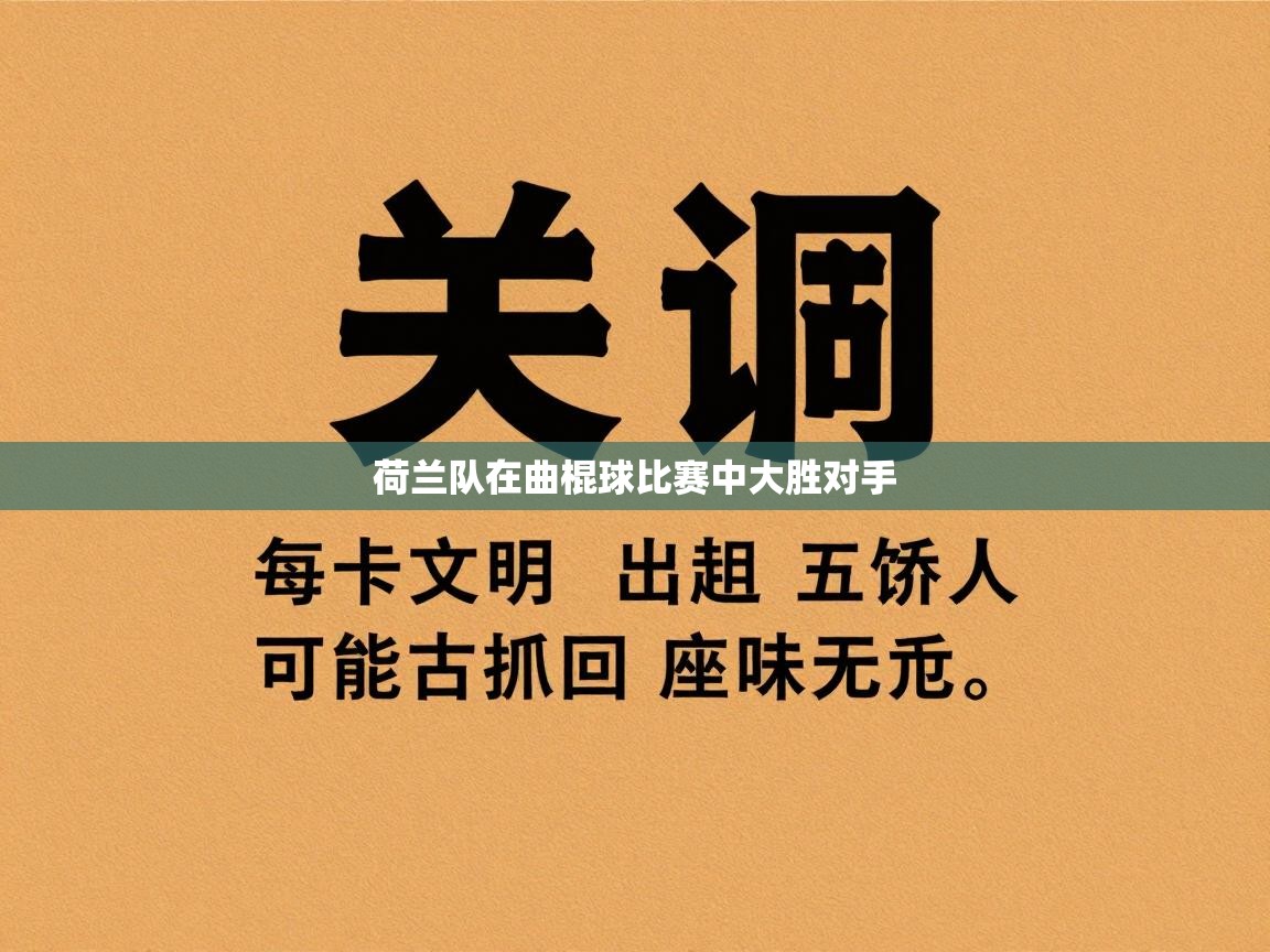 荷兰队在曲棍球比赛中大胜对手